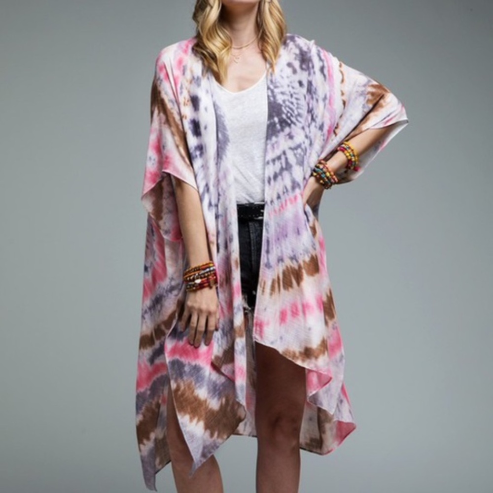 023 Bohemian Tie Dye Kimono Cover up - Picture 8 of 11
